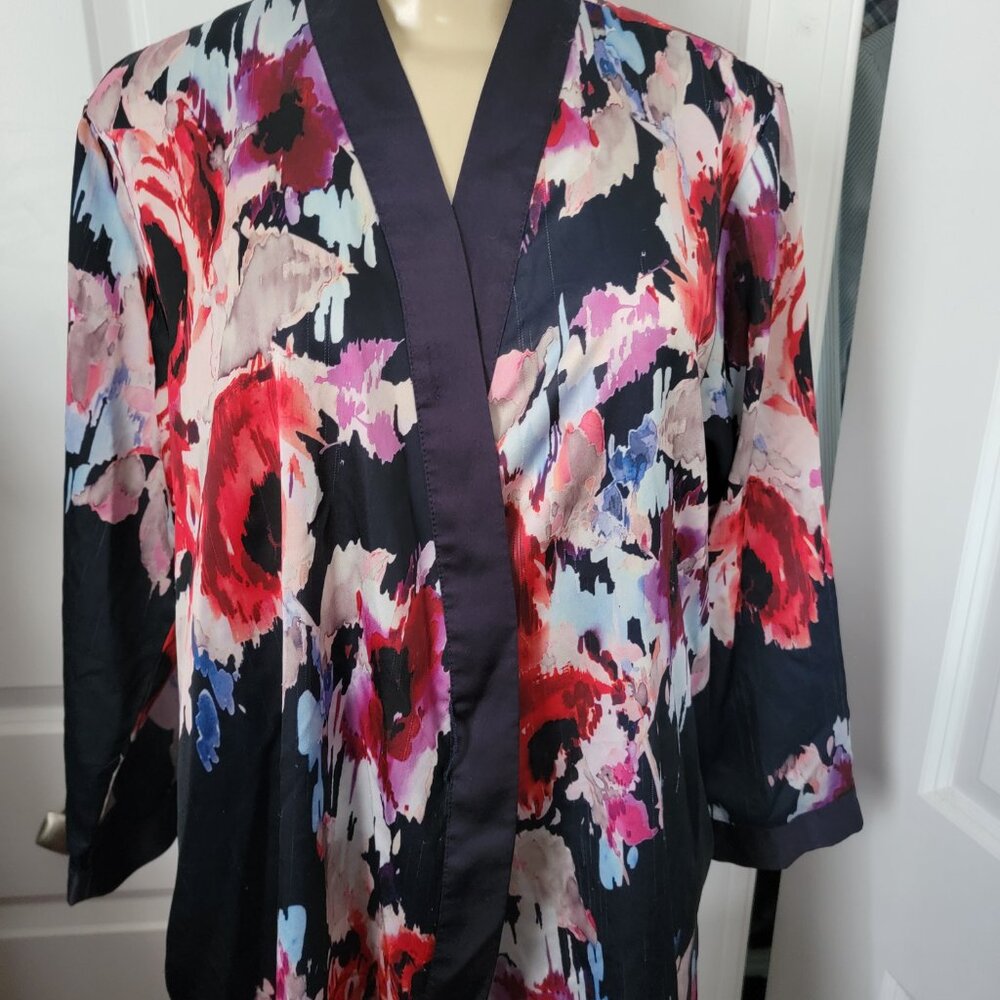 Kate Spade New York Floral Belted (Belt not included) Robe Mid Length - Picture 4 of 14